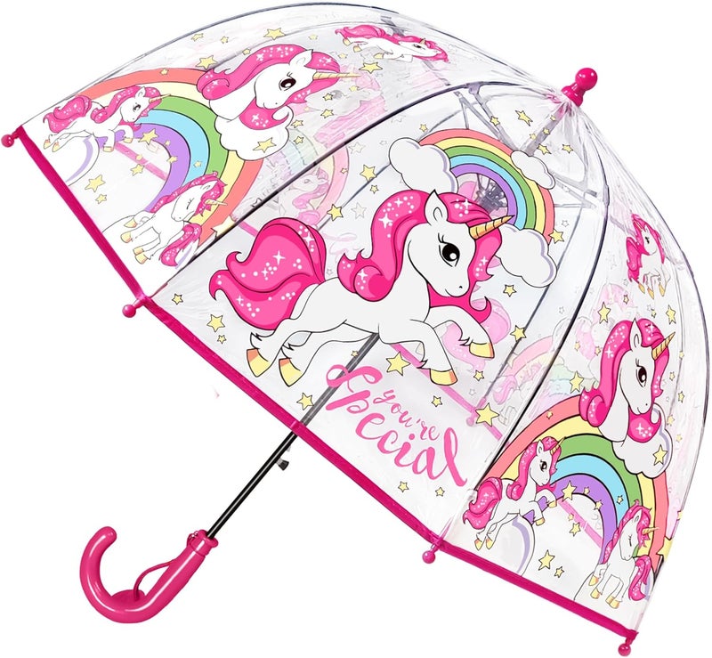 RONIARE Kids Umbrella Clear Bubble Umbrellas for Rain,Safety Dome Windproof Umbrella for Kid Girls and Boys - Image 1